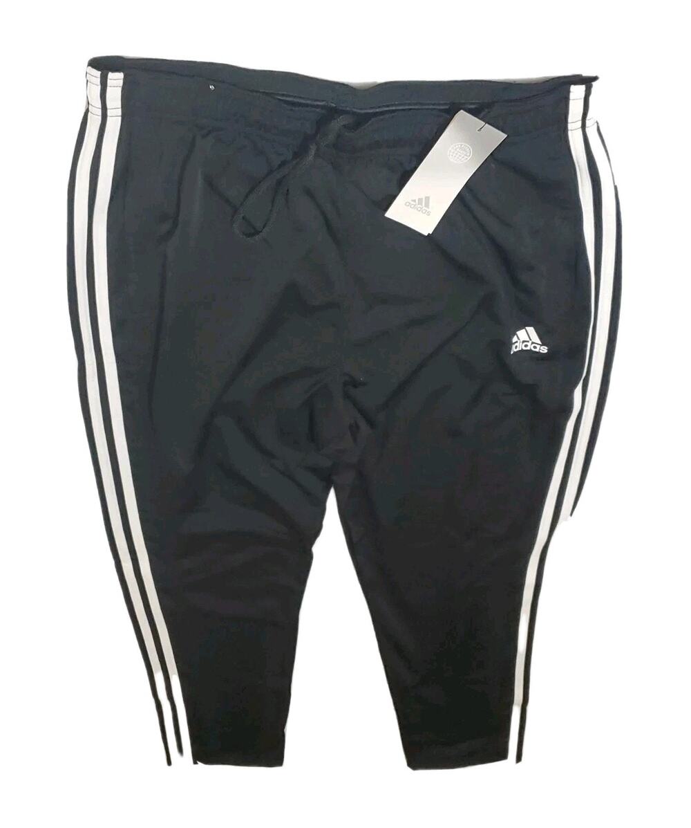Adidas Men's Standard Essentials 3-Stripes Regular Pant Tricot Open, Black/White